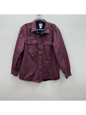 LL Bean Hurricane Shirt Jacket Flannel Lined Button Up Shacket 298205 Mens Large